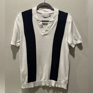 TOPMAN button up striped shirt Navy/white